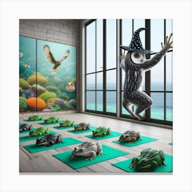 Owl Yoga Canvas Print