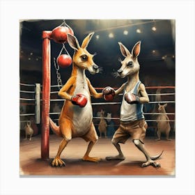 Boxing Kangaroos 2 Canvas Print