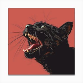 Black Cat Roaring 5 Canvas Print