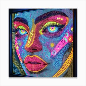 Neon Face Canvas Print