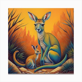 Kangaroo And Baby Canvas Print