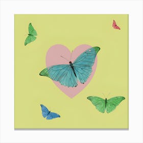 Butterflies In A Heart Canvas Print