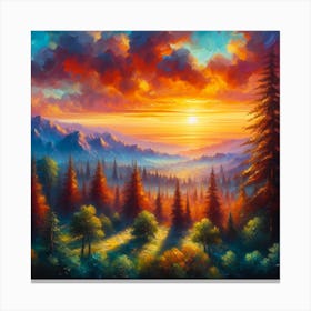 Sunset In The Mountains 1 Canvas Print