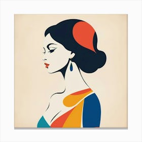 Woman In A Colorful Dress Canvas Print