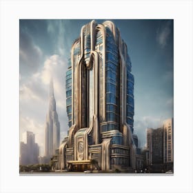 Futuristic Building In Dubai Canvas Print