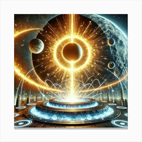 Eclipse Flare Solar Lunar Alignment Canvas Print