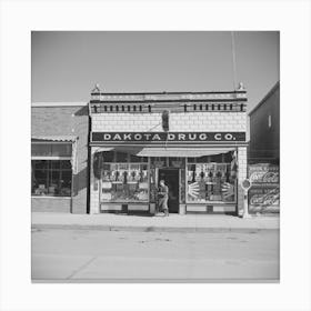 Drug Store, Stanley, North Dakota By Russell Lee Canvas Print