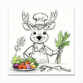 Chef Deer 15 Canvas Print