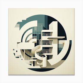 Abstract Art Of Modern Building Geometric Shape Canvas Print