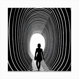 Woman Walking Through A Tunnel2 Canvas Print