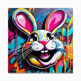 Bunny Face colors, bunny head  Canvas Print