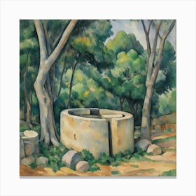 Millstone And Cistern Under Trees Paul Cezanne Art Print 1 Canvas Print