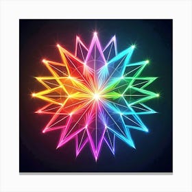 Abstract Rainbow Star Canvas Print