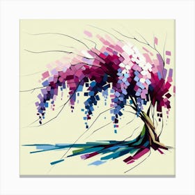Abstract modernist Wisteria tree 3 Canvas Print