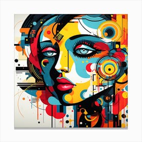 Abstract Woman Portrait Canvas Print