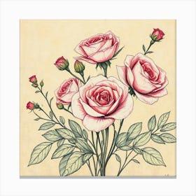 Pink Roses 6 Canvas Print