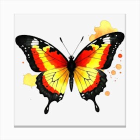 Butterfly On Black Background 3 Canvas Print