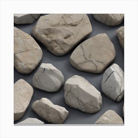 Rocks On A Gray Background Canvas Print