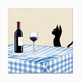 Cat At The Table Canvas Print