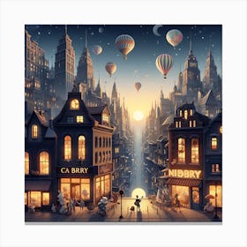 Night In The City 1 Canvas Print