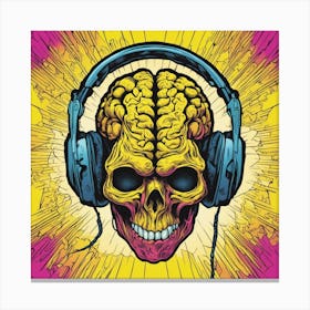 Cosmic Brain With Headphones Canvas Print