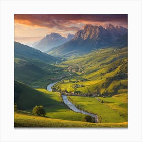 Valley In The Dolomites Canvas Print