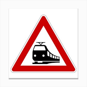 Train Crossing Sign.A fine artistic print that decorates the place.14 Canvas Print