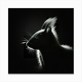 Black And White Portrait Of A Squirrel 1 Canvas Print
