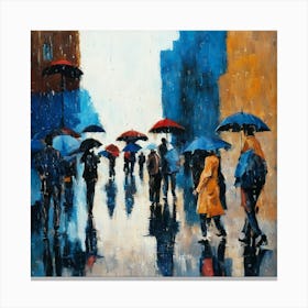 People In The Rain 1 Canvas Print