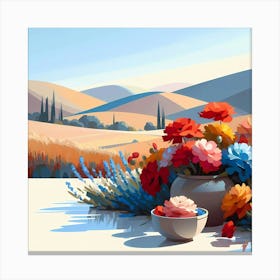 Tuscan Landscape Painting Canvas Print