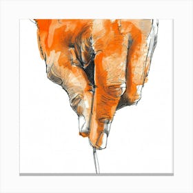 Hand Holding A Pencil Canvas Print