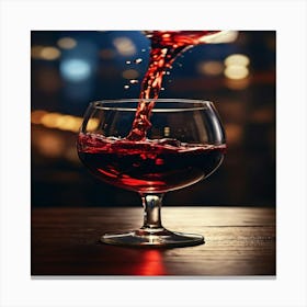 Pouring Red Wine Into A Glass Canvas Print