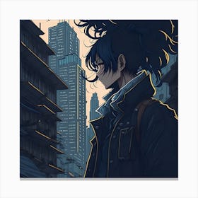 Anime Girl In The City Canvas Print
