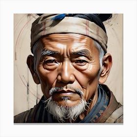 Old Chinese Farmer Canvas Print