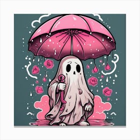 Ghost With Umbrella Canvas Print