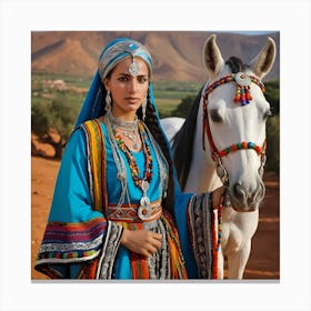 Woman Moroccan In Traditional Dress Amazigh Canvas Print