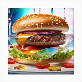 Hamburger In A Glass Canvas Print