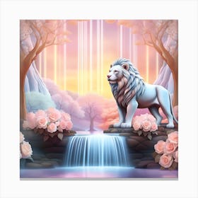 Lion In The Forest Canvas Print