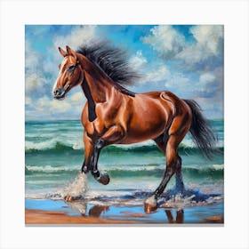 Horse On The Beach Canvas Print