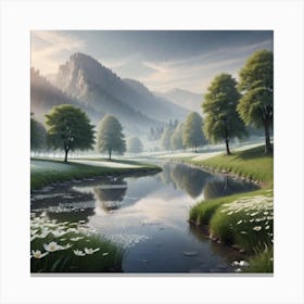 River In The Mountains 4 Canvas Print