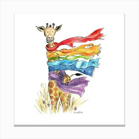 Scarf Giraffe Canvas Print