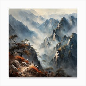 Chinese Mountains Landscape Painting (73) Canvas Print