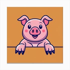 Cartoon Pig Canvas Print