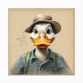 Duck In A Hat 6 Canvas Print