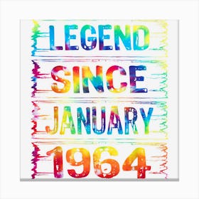 January 59 Years Old Since 1964 59th Birthday Gifts Tie Dye Canvas Print