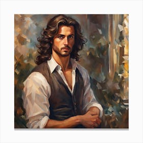 Man With Long Hair Canvas Print