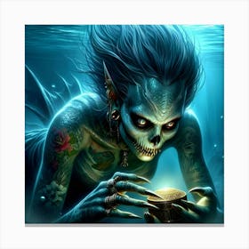 Mermaid In The Water 1 Canvas Print