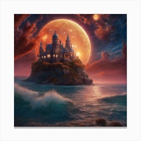 Castle On The Moon Canvas Print