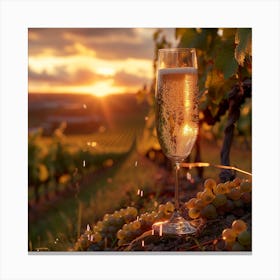 Sunset In The Vineyard 1 Canvas Print