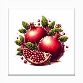 Pomegranate Illustration Canvas Print